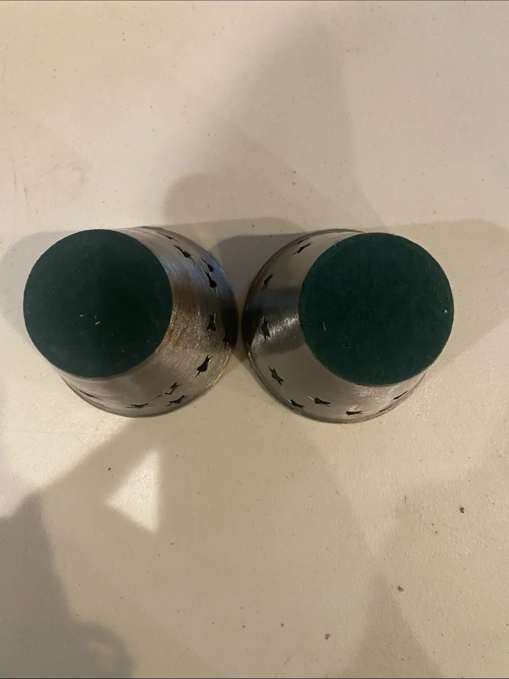 Vintage bundle (2) Pier 1 Imports candle holder star cutout brushed metal
